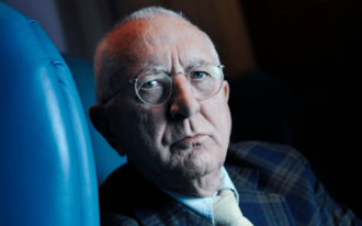 Portrait of Len Deighton.